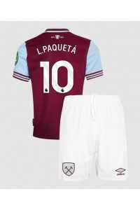 West Ham United Lucas Paqueta #10 Jalkapallovaatteet Lasten Kotipeliasu 2024-25 Lyhythihainen (+ Lyhyet housut)